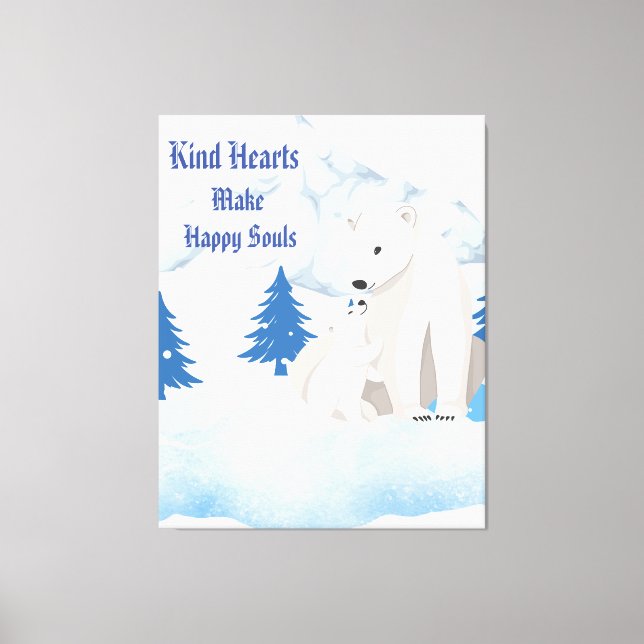 Polar Bear and Cub Arctic Wildlife Canvas Print (Front)