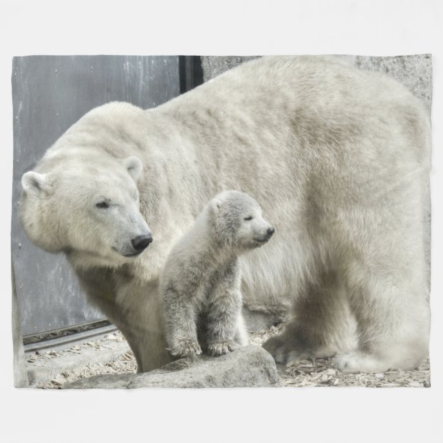 Polar Bear and Cub Blanket (Front (Horizontal))