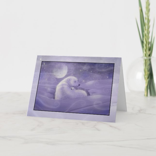 Polar Bear and Cub Christmas Card (Front)