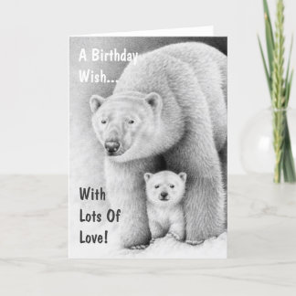 Polar Bear and Cub Greeting Card