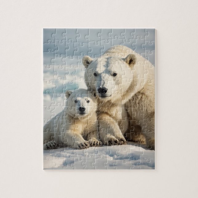 Polar Bear and Cub Jigsaw Puzzle (Vertical)