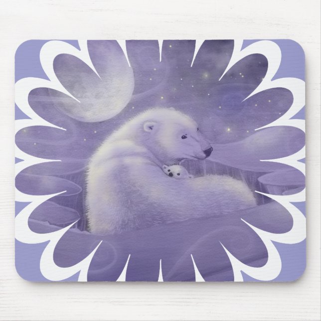 Polar Bear and Cub Mouse Pad (Front)