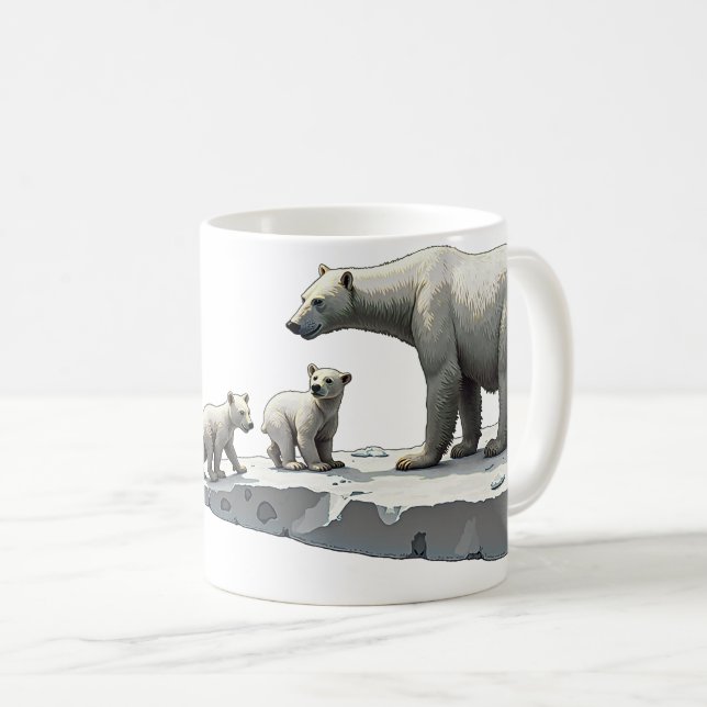 Polar Bear and Cubs Coffee Mug (Front Right)