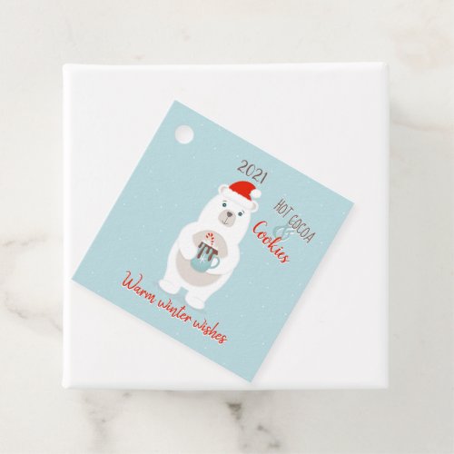 Polar Bear and Hot Cocoa Christmas Favor Tags