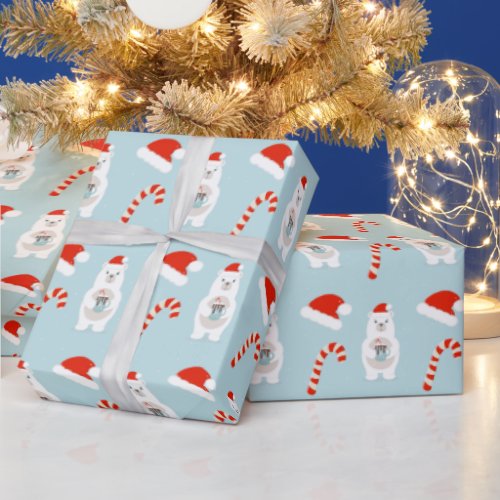 Polar Bear and Hot Cocoa Christmas Wrapping Paper