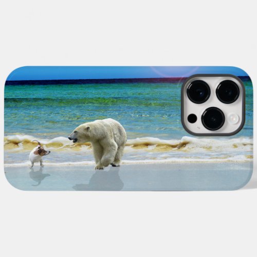 Polar Bear And Jack Russel On The Beach Case_Mate iPhone 14 Pro Max Case