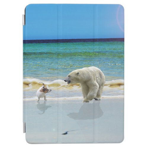 Polar Bear And Jack Russel On The Beach iPad Air Cover