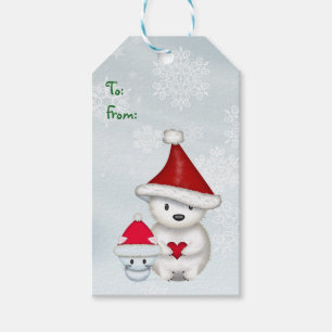 Polar Bear and Kitten Christmas Gift Tags