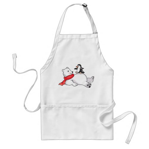 Polar Bear and Penguin Adult Apron