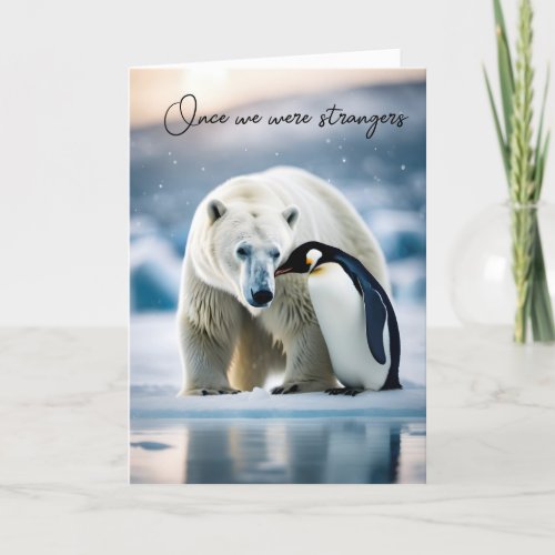 Polar Bear and Penguin Friends Birthday Card