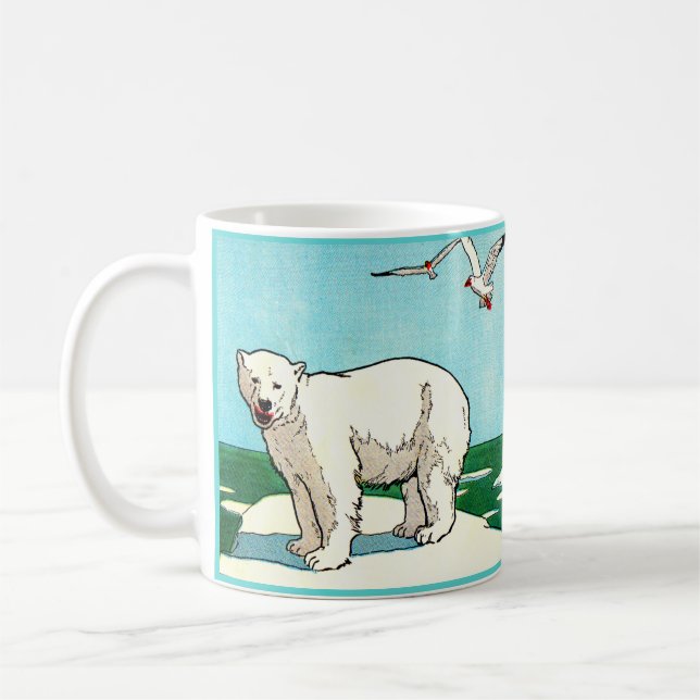 polar bear and seagulls coffee mug (Left)