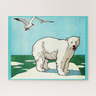 polar bear and seagulls jigsaw puzzle