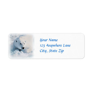 Polar Bear and Snow Label