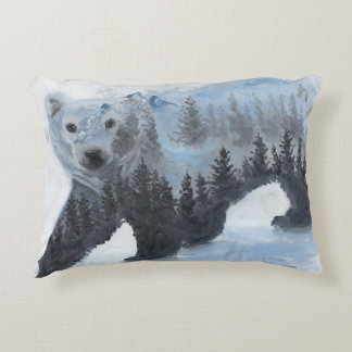 Polar Bear and the Forest Decorative Pillow