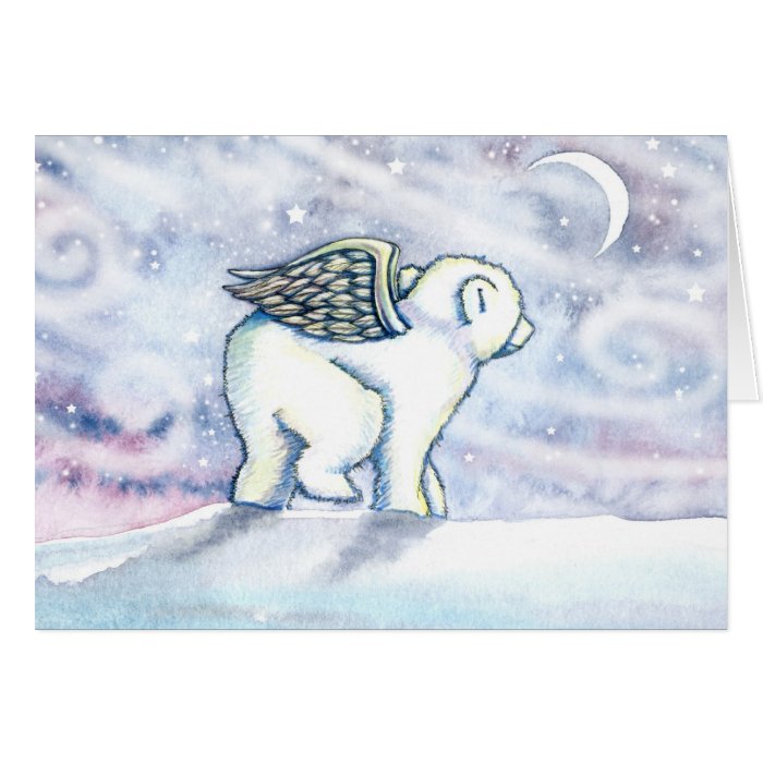 Polar Bear Angel Christmas Card