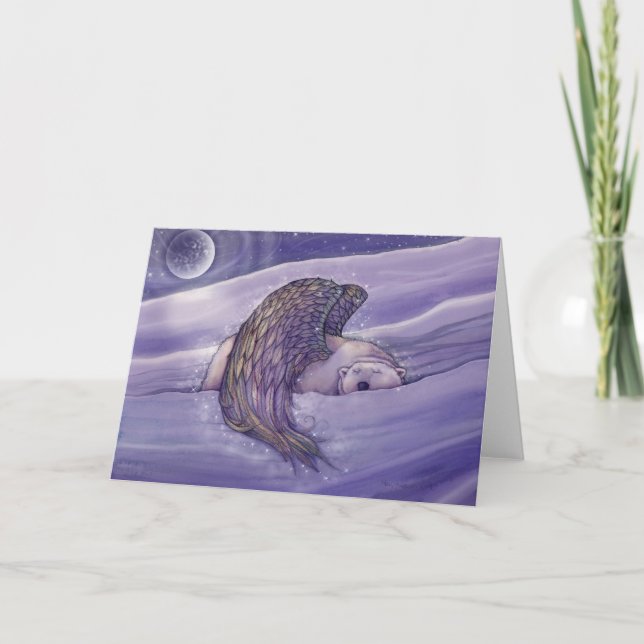 Polar Bear Angel Christmas Card by Molly Harrison (Front)