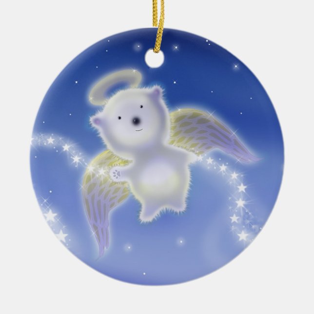 Polar Bear Angel Christmas Ornament (Front)