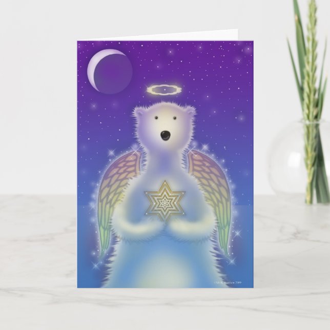 Polar Bear Angel Holiday Card (Front)