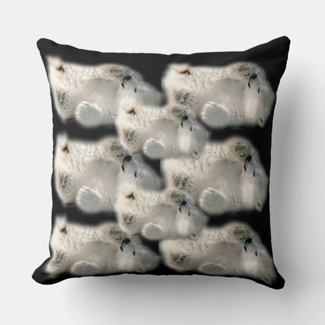 Polar Bear Animal Arctic Northern Cute Whimsical Throw Pillow (Front)