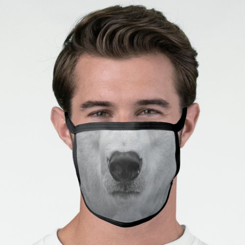 Polar Bear Animal Face Cotton Poly Blend Face Mask