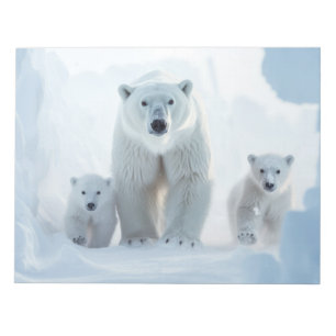 Polar Bear Animal Family Wandering  Notepad