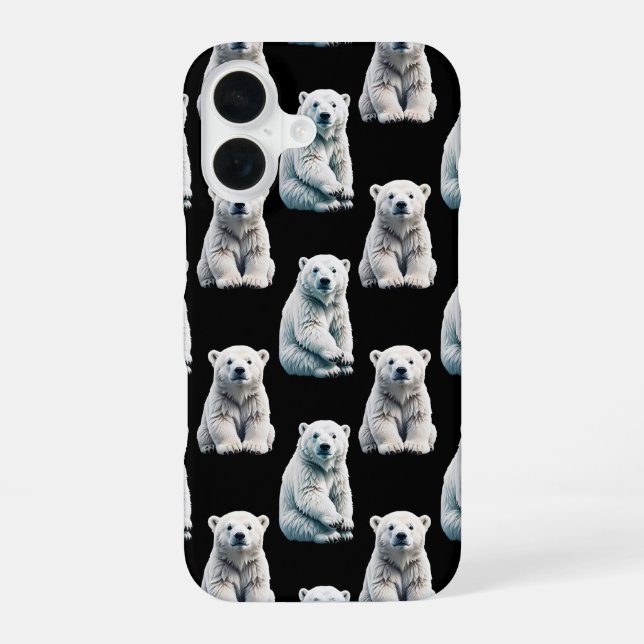 Polar Bear Animal Pattern Design  Iphone Case (Back)