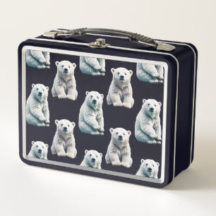 Polar Bear Animal Pattern Design Metal Lunch Box