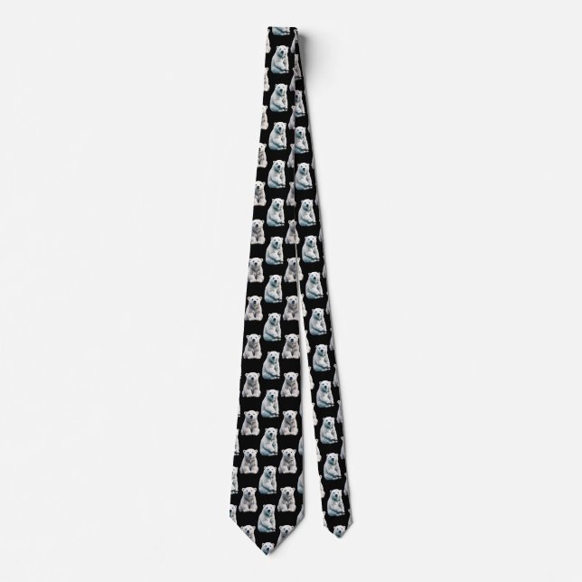 Polar Bear Animal Pattern Design  Neck Tie (Front)