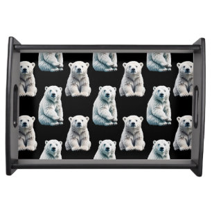 Polar Bear Animal Pattern Design Serving Tray