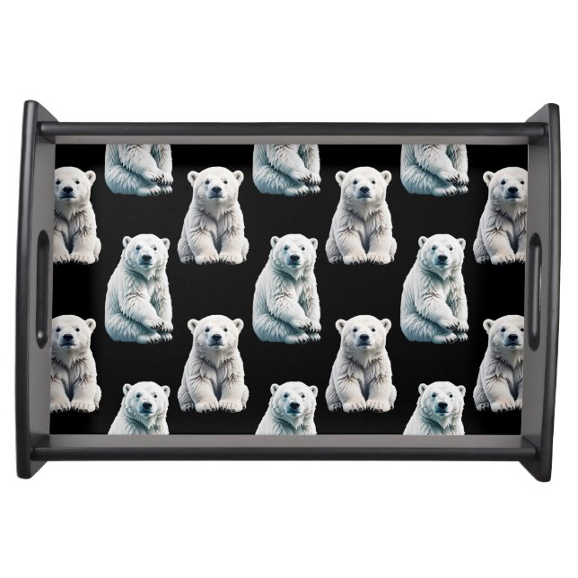 Polar Bear Animal Pattern Design  Serving Tray (Front)