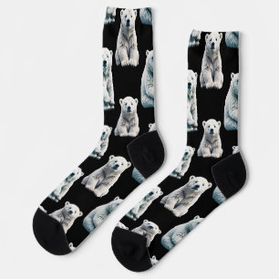 Polar Bear Animal Pattern Design  Socks