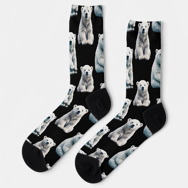 Polar Bear Animal Pattern Design  Socks (Left)