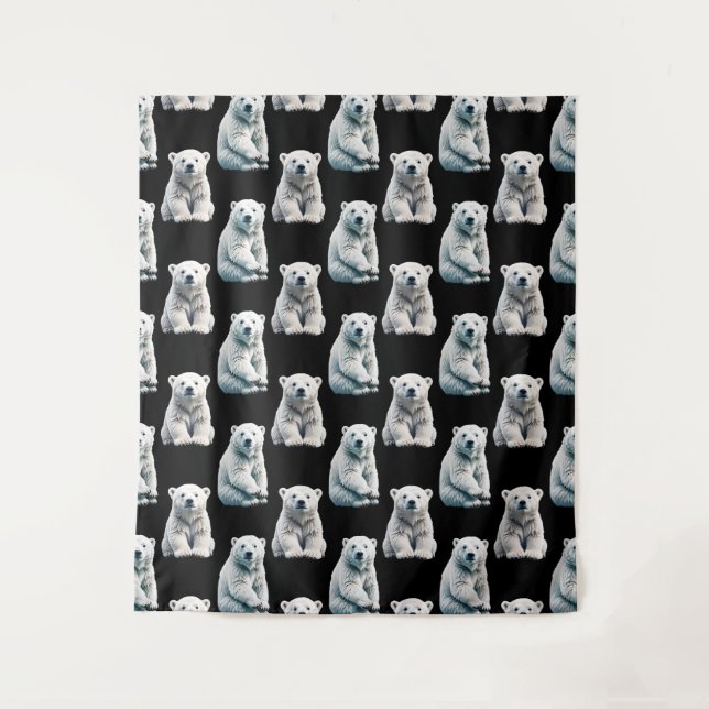 Polar Bear Animal Pattern Design  Tapestry (Front)