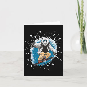 Polar Bear Animal Snowboarding Sports Snowboard  Card