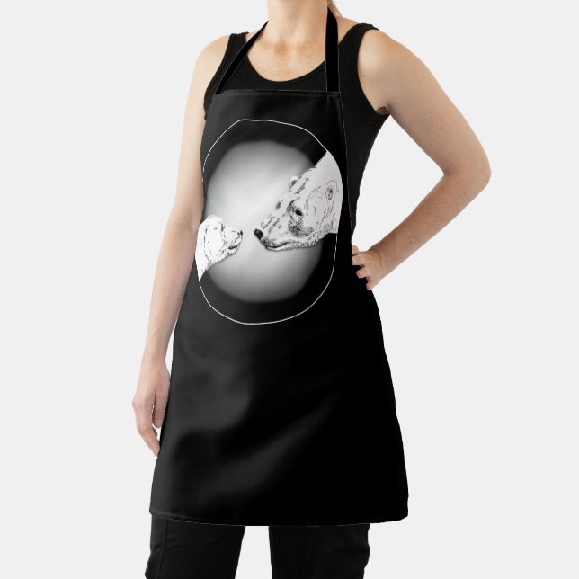 Polar Bear Apron Mother & Cub Bear Art Aprons (Insitu)
