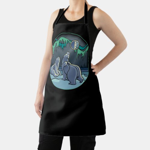 Polar Bear Apron Tribal Bear  Cub Art Aprons