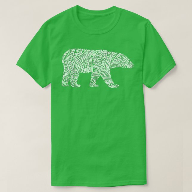 Polar Bear Arctic Animal Aztec Maya Maori Tribal P T-Shirt (Design Front)