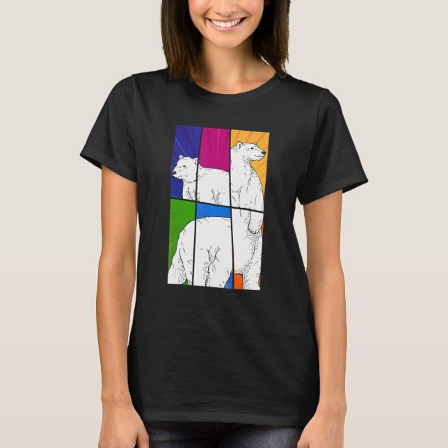 Polar Bear  Arctic Animal Pop Polar Bear T-Shirt (Front)