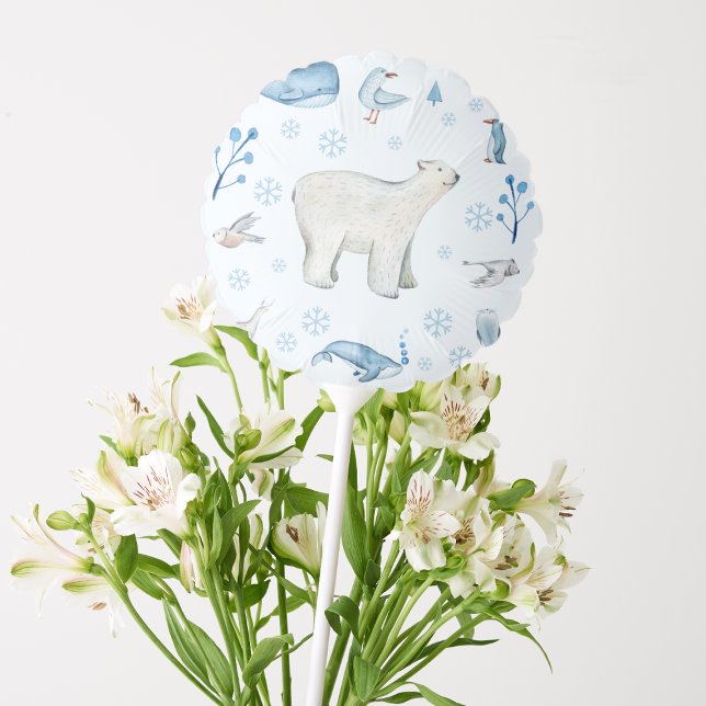 Polar Bear Arctic Animals Winter Birthday Party    Balloon (Creator Uploaded)