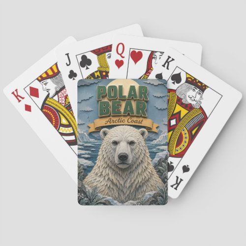Polar Bear Arctic Coast POPCUT Poker Cards