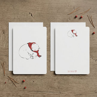 Polar Bear Arctic Winter Warm Wishes Note Card