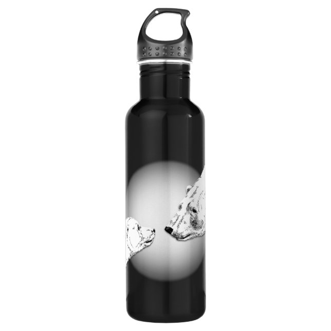 Polar Bear Art Bear Art Water Bottle (Front)