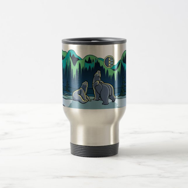 Polar Bear Art Bear Travel Mug Polar Bear Cup (Center)