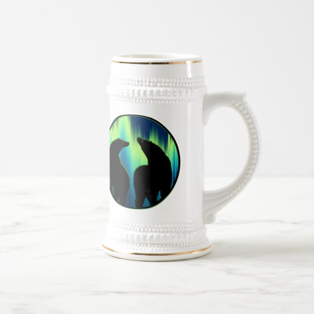 Polar Bear Art Beer Mug First Nations Bear Stein (Right)
