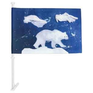 Polar Bear "Art by Kids" Car Flag