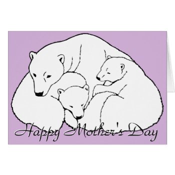 Polar Bear Art Card Mother's Day Personalized Card by artist_kim_hunter at Zazzle