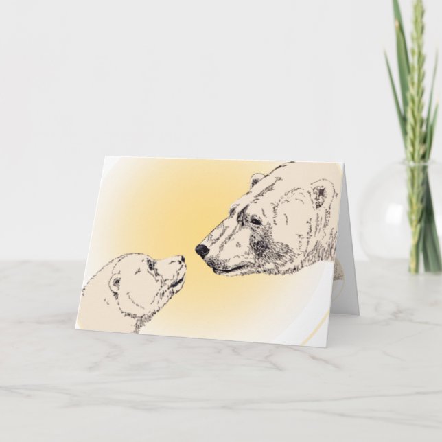 Polar Bear Art Cards Mother Day's Art Card (Front)
