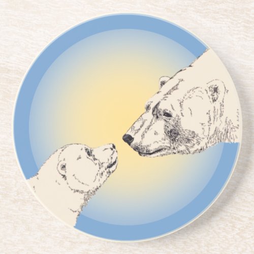 Polar Bear Art Coasters Bear  Cub Coaster