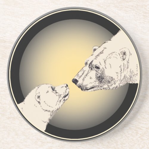 Polar Bear Art Coasters Bear  Cub Coaster