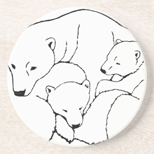 Polar Bear Art Coasters Bear  Cub Coaster